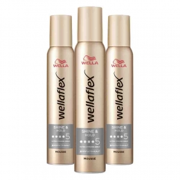 3xWellaFlexMousseShineHold200ml