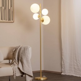 ALDEXVloerlampJoelmessingwit4-lamps