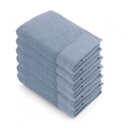 WalraSoftCottonBaddoek60x110cm550gramBlue-6stuks