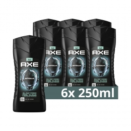 6xAxe3-in-1DouchegelApollo250ml