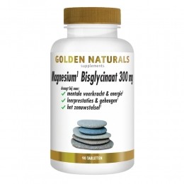GratisVerzending2xGoldenNaturalsMagnesiumBisglycinaat300mgVegan90tabletten