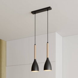 LuminexHanglampMuza2-lampszwartlichthout