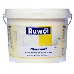 RuwolMuurverfbinnenenbuitenMatVerkeerswitRAL901610liter