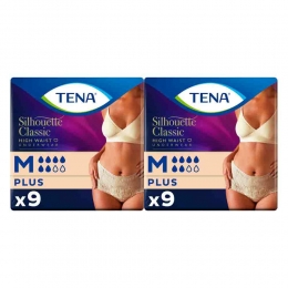 2xTENASilhouetteClassicUnderwearHighWaistBlancPlusM9stuks