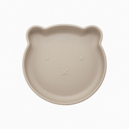 Dutsi-BeertjeSerie-SiliconenBabybord-BeertjeOntwerp-18cm-BPA-Vrij-Taupe