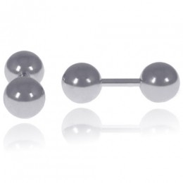 LGTJewelsStudoorbellenDubbeleBolZilver6mm