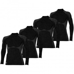 HeatkeeperThermoshirtLangeMouwHerenPremium4-packZwartMelange-XL