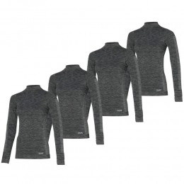 HeatkeeperThermoshirtLangeMouwDamesPremium4-packZwartMelange-XL