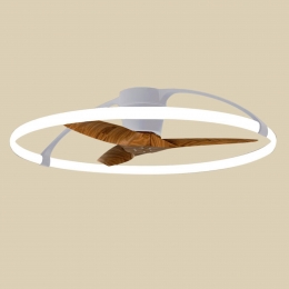 MantraIluminacinSmartLEDplafondventilatorNepalzilvernotenhoutDCstil