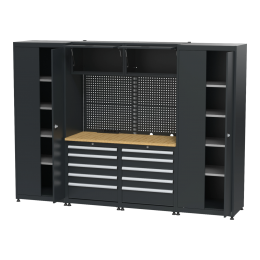 Werkplaatssysteem-Rechteopstelling-1420mmB-2blokken-2hogekasten-Configureernaarwens-BWK92022