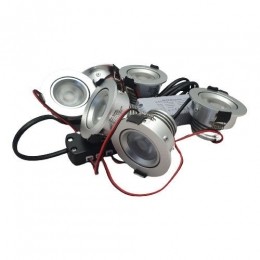Set6x4WattdimbareledinbouwspotsAluminium-2700K