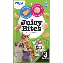 6xInabaJuicyBitesKattensnackBouillon-Inktvis34gr