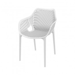 TuinstoelArianemetarmleuningwitkunststof