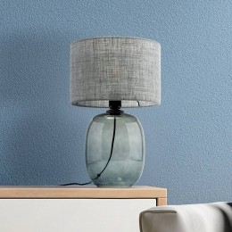 TKLightingMelodytafellamphoogte48cmrookgrijsglasgrijzestof
