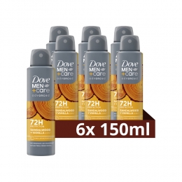 6xDoveDeodorantMenCareSandalwoodVanilla150ml