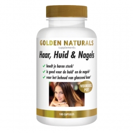 GratisVerzendingGoldenNaturalsHaarHuidNagels180vegacapsules