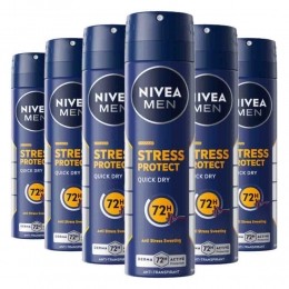 6xNIVEAMenDeodorantSprayStressProtect150ml