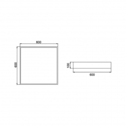 BRUMBERGBiroSquare60x60cmDALIdimbaarzwart4000K