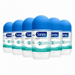 6xSanexDeodorantRollerDermoMoisturising50ml