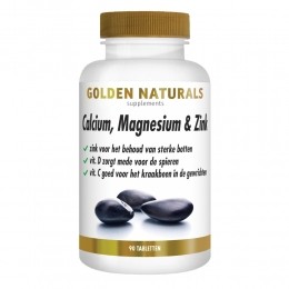 GratisVerzending2xGoldenNaturalsCalciumMagnesiumZinkVegan90tabletten