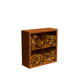 EguracortenstaalHoutopslag4vakkenmetachterwandL100xB385xH100cmGeroba-Geroba