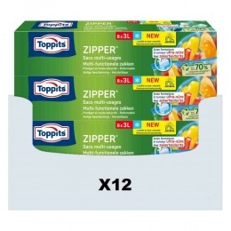 12xToppitsZipperMulti-FunctioneleZakken3liter8stuks