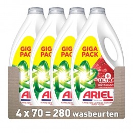 4xArielVloeibaarWasmiddelUltraVlekverwijderaar70Wasbeurten3150ml