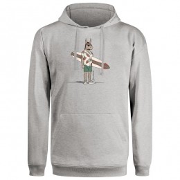 GreenBomb-AnimalDonkeySurfJoyHoodie-HoodiemaatMgrijs