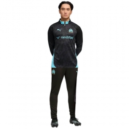 PUMAOlympiqueMarseilleTrainingspak14-Zip2025-2026ZwartLichtblauw