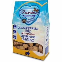 7xRenskeGezondeBeloningHartjesHondensnackKip150gr