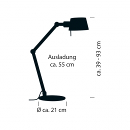 HELLMedobureaulampzandkleurighoogte93cmE27