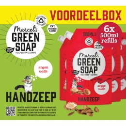 6xMarcelsGreenSoapHandzeepArganOudhNavulStazak500ml