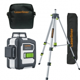 LaserlinerCompactPlane-Laser3GKruislijnlaserSetInclStatiefInTas-3Lijnen-Groen-30m