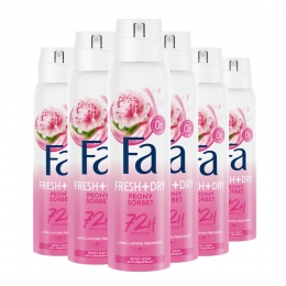 6xFaDeodorantSprayPeonySorbet150ml