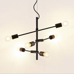 LindbyEstarhanglampzwartmetaal6-lamps57cm