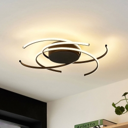 LindbyLEDplafondlampHamza49cmzwartaluminium