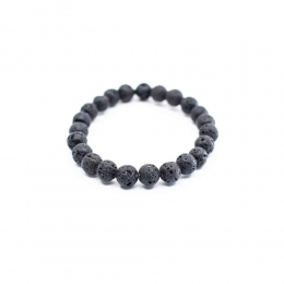 EdelsteenArmbandLavasteenElastisch18cm