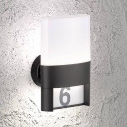 WOFILEDbuitenwandlampDiegozwarthuisnummerlamp
