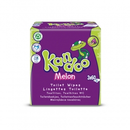 6xKandooVochtigeToiletdoekjesMelon3x60stuks