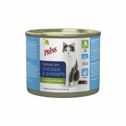 6xPrinsNatureCareKattenvoerNatKipGarnaal200gr