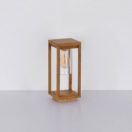 GloboSokkellampCandelainhoutoptiekhoogte35cm