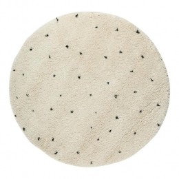 Interieur05RondKindervloerkleedhoogpoligCreamZwart-Dots