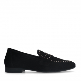 Zwartesudeloafersmetgoudkleurigestuds