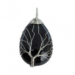 EdelsteenHangerLevensboomObsidiaan4cm