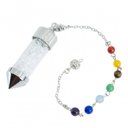PendelEdelsteenBergkristalCapsulemet7ChakraKralenketting