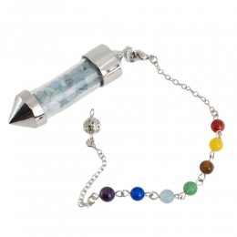 PendelEdelsteenAquamarijnCapsulemet7ChakraKralenketting