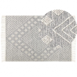 Beliani-SAVUR-Vintagevloerkleed-Wit-160x230cm-Wol
