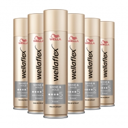 6xWellaFlexHaarsprayShineUltraStrong250ml