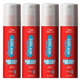4xWellaNewWaveRockHoldGel100ml