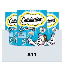 11xCatisfactionsKattensnackZalmCreamy4x10gr